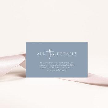 Small Simple Modern And Minimalist | Wedding Details Enclosure Card Front View