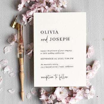 simple modern and minimalist | wedding invitation