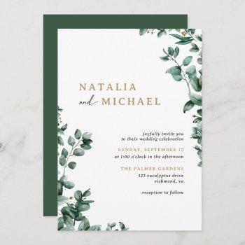 simple modern eucalyptus greenery | casual wedding invitation