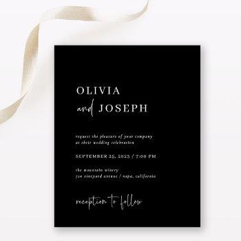 simple modern minimalist budget wedding invitation
