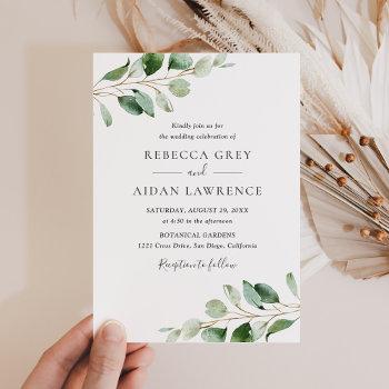 Small Simple Moody Eucalyptus Greenery Wedding Front View