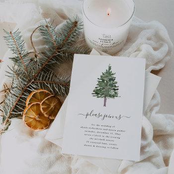 simple pine | holiday wedding invitation