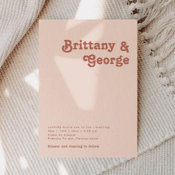 Small Simple Retro Vibes | Blush Pink Casual Wedding Front View