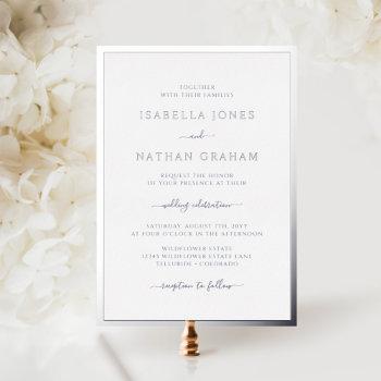simple silver wedding foil invitation