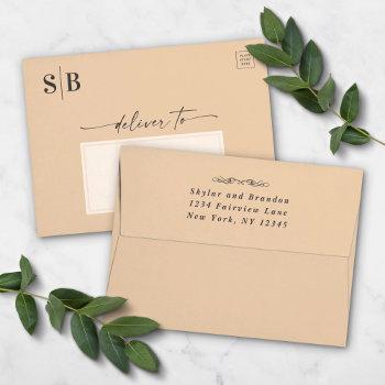 simple solid yellow gold a7 5x7 wedding invitation envelope