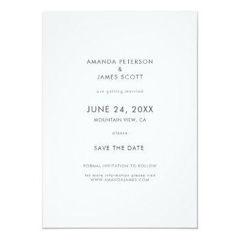Small Simple Stylish Modern Photo Wedding Save The Date Back View