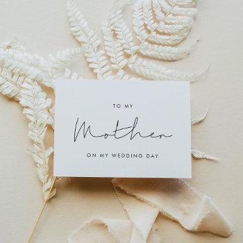 simple to my mother on my wedding day card