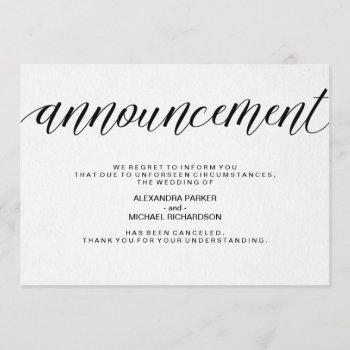 simple wedding cancellation announcement