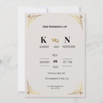 simple wedding invitation cream