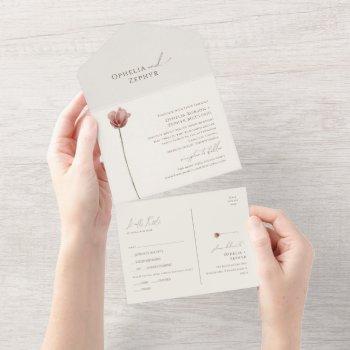 simple wildflower | beige seal and send all in one invitation