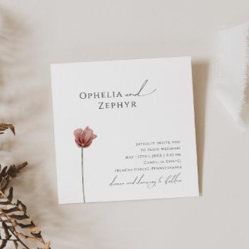 simple wildflower | square wedding invitation