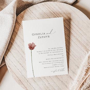 simple wildflower | traditional wedding invitation