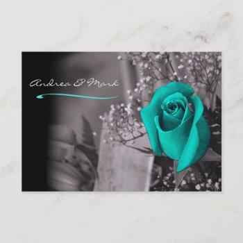 Small Single Turquoise Rose Fade To Black Wedding Front View