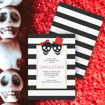 Small Skull Red Halloween Wedding Engagement Party Front View
