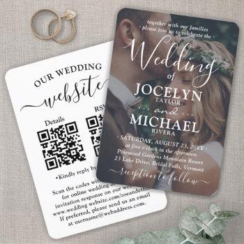 Small Small & Chic All-in-one Qr Code Rsvp Photo Wedding Front View