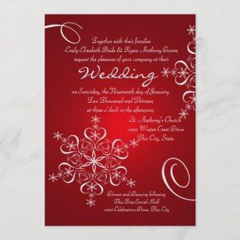 Small Snowflake Red Winter Wedding Front View