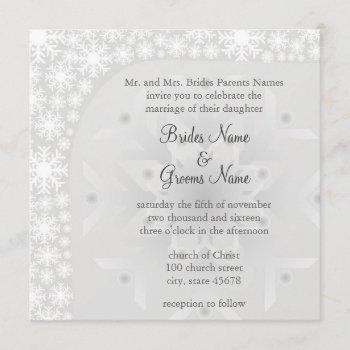 Small Snowflake Winter Wedding  - Ice Gray Front View