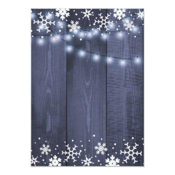Small Snowflakes Barn Blue Wood Winter Rustic Wedding Back View