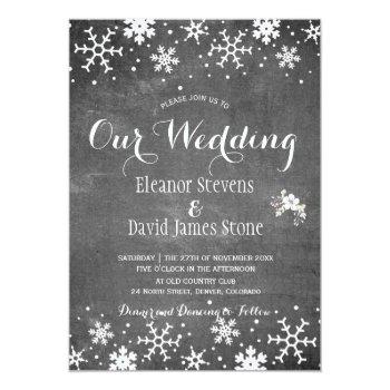 Small Snowflakes Chalkboard Winter Rustic Wedding Front View