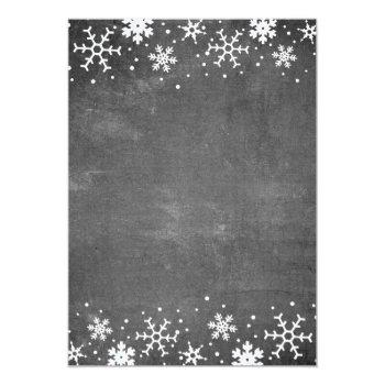 Small Snowflakes Chalkboard Winter Rustic Wedding Back View