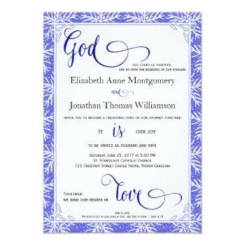 Small Snowflakes God Is Love Christian Wedding Front View