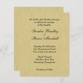 soft brushed gold wedding invitation