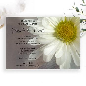 Small Soft White Daisy On Gray Wedding Front View