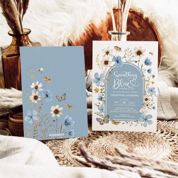 something blue wildflower garden bridal shower invitation