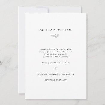 sophia simple all in one catholic wedding invitation