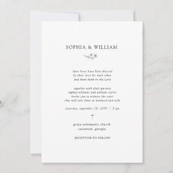 sophia simple all in one christian wedding invitation