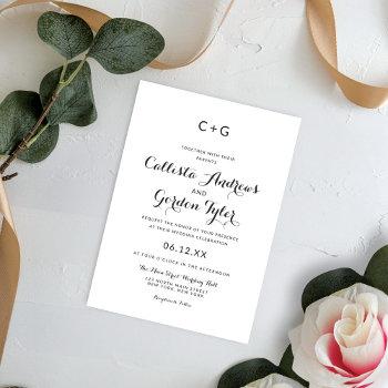 sophisticated monogram elegance: modern wedding invitation