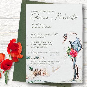 spanish, boda charro y novia rustic wedding invitation