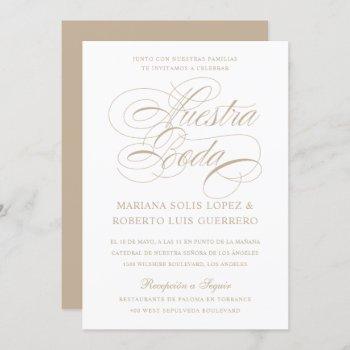 spanish language nuestra boda tan wedding invitation