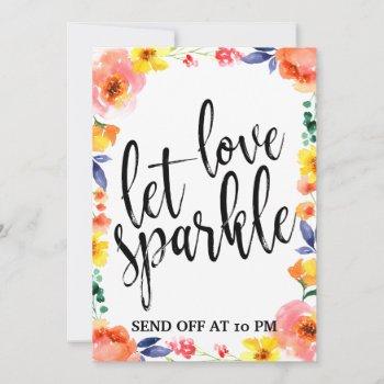 Small Sparkler Send Off Affordable Floral Wedding Sign Front View