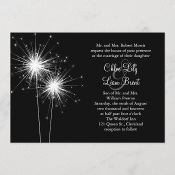 sparkler wedding invitation (black)
