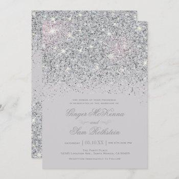 Small Sparkling Silver Glitter Wedding Front View