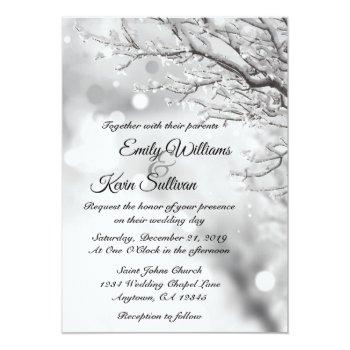 Small Sparkling Snow And Ice Winter Wedding Front View