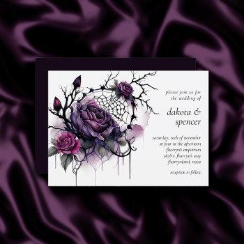 spiderweb elegance | creepy beautiful rose floral invitation