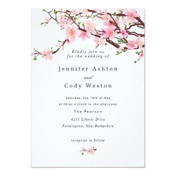 Small Spring Cherry Blossoms Pale Pink White Wedding Front View