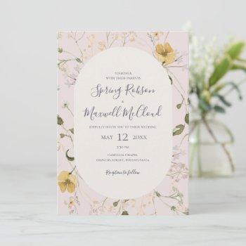 spring wildflower | blush all in one wedding invit invitation