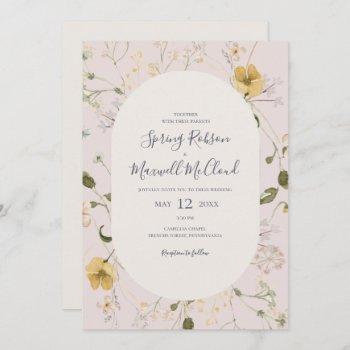 spring wildflower | blush casual wedding invitation