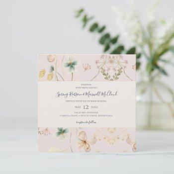 spring wildflower | blush square wedding invitation
