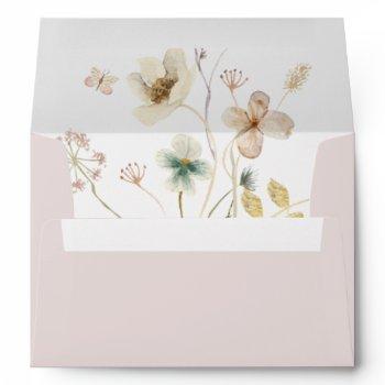 spring wildflower | blush wedding invitation envelope