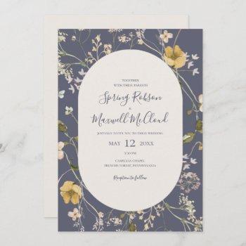 spring wildflower | dusty purple casual wedding invitation