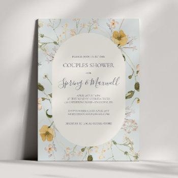 spring wildflower | light blue couples shower invitation