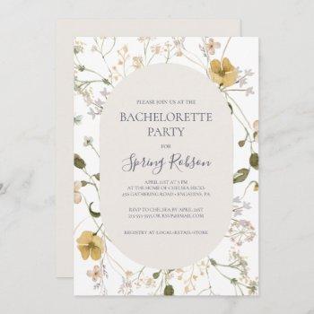 spring wildflower | white bachelorette party invitation