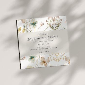 Small Spring Wildflower | White Square Wedding Front View