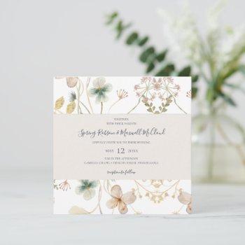 spring wildflower | white square wedding invitation