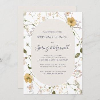 spring wildflower | white wedding brunch invitation