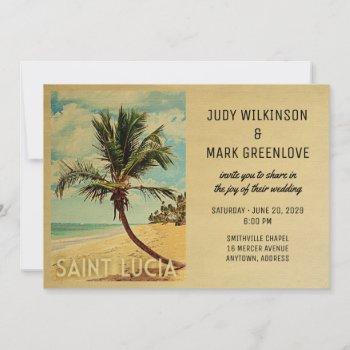 st lucia wedding invitation beach palm tree